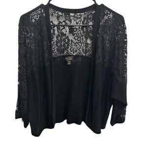 Thalia Sodi Black Lace Open Cardigan Sweater Whimsigoth Sz XL